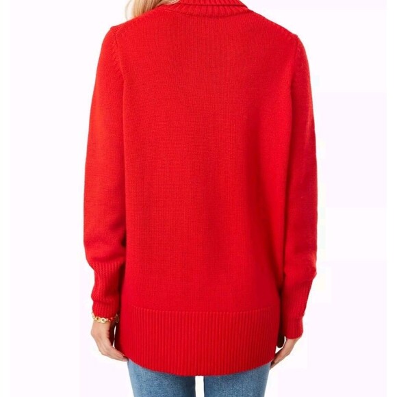 Tuckernuck 100% Wool Bexley Pullover Crewneck Gold Buttons Red Size Small - Picture 12 of 12